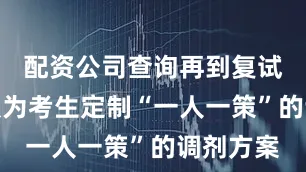 配资公司查询再到复试方案；从为考生定制“一人一策”的调剂方案